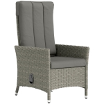Outsunny 105°-150° Reclining Rattan Chair - Grey