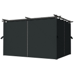 Outsunny Pergola rétractable 4x3m Pergola Aluminium métal avec Rideau et Toit Coulissantepolyester 180g/m² gris foncé