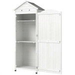 Outsunny Armoire de jardin en bois, abri très haut avec étagères réglables, porte magnétique, toit galvanisé, ventilation
