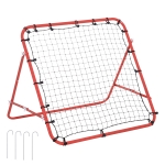 HOMCOM Plasă de revenire din metal unghi reglabil și 20 de corzi elastice pentru antrenament fotbal, tenis, handbal 96x80x96