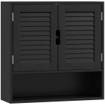 HOMCOM Bathroom Cabinet, Wall Mounted Storage Cabinet with Adjustable Shelves, 60 x 20 x 60 cm, Black