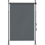 Outsunny Toldo manual retrátil de pé comprimento ajustável manivela instalação sem perfuração metal alu. poliéster cinza escuro