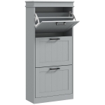 HOMCOM Three-Drawer Minimalistic Shoe Cabinet - Grey
