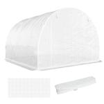 Outsunny Bâche de Rechange Serre Tunnel 9 m², bâche 3 x 3 x 2 m PE Anti-UV imperméable 6 fenêtres + Porte Enroulable zippée blanc
