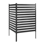 Outsunny Tuinomheining 2 Panelen 91 x 152 cm Metalen Zichtbeschermingshek met Palen & Beschermdoppen Roestvrij Zwart