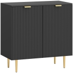HOMCOM Bufet de bucătărie mobilier de depozitare cu 2 uși poliță reglabilă picioare metalice ridicate 80 x 40 x 80 cm negru