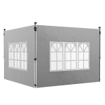 Outsunny Paredes Laterales para Carpa de 3 x 3 / 3 x 4 m 2 Paneles de Tela Oxford de 295x195 cm con Ventana para Fiestas Gris