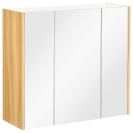 kleankin Armoire miroir salle de bain armoire de toilette miroir 3 portes 4 étagères réglables 68 x 22 x 60 cm blanc