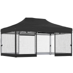 Outsunny 3 x 4.5 m Pop Up Gazebo with Mesh Nettings, UPF50+ Heavy Duty Outdoor Garden Party Tent Marquee, Black