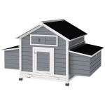 PawHut Poulailler en bois abri pour 2-4 poules toit ouvrant étanche & 2 pondoirs 150 x 100 x 96,5 cm gris