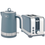 HOMCOM Sleek Textured Kettle and Toaster Set - Blue