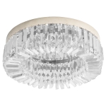 HOMCOM Crystal Chandeliers with Crystal Pendants, 8-Light Ceiling Light for Living Room, Bedroom Dining Room, Silver Tone