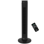 HOMCOM Ventilator turn 45W cu 4 moduri și 3 viteze, timer de 12h, din ABS, Ø31.5x93 cm, negru