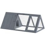 PawHut Rabbit Hutch, Wooden Guinea Pig Hutch with Run and Doors, Outdoor Triangle Bunny House for Rabbits,Duck and Chicken