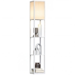 HOMCOM Lampadaire étagère Lampe étagère 26L x 26l x 160H cm 3 étagères 4 Niveaux MDF Blanc