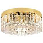 HOMCOM Crystal Chandeliers with 160 Crystal Pendants, 6-Light Ceiling Light for Living Room, Bedroom Dining Room, Gold Tone