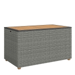 Outsunny Tuinbox 450 L polyrattan waterdicht opbergbox met FSC-houten deksel gasdrukveren voering