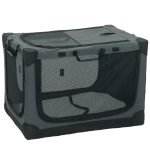 PawHut Soft Dog Crate Pet Travel Crate 76 x 54 x 54 cm with Removable Pad Mesh Window Army Green