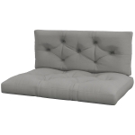 Outsunny Coussin d'assise Coussin siège Housse matelassée, avec capitonnage à boutons, 120 x 80 x 10 cm, Gris