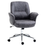Vinsetto Fauteuil de bureau chaise d'ordinateur ergonomique hauteur réglable microfibre respirante pivotant à 360° 67 x 69 x 92-102 cm gris foncé