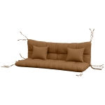 Outsunny Lot de 4 coussins d'assise, 150x50 cm déperlants, coussins d'assise avec liens, rembourrage 10cm brun