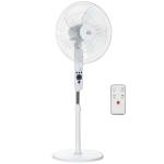 HOMCOM Standventilator mit Fernbedienung, Ventilator, Höhenverstellbarer Lüfter, 3 Geschwindigkeitsstufen, Verstellbarer Neigungswinkel, Metall, Schwarz, Ø44,5 x H110-124 cm