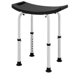HOMCOM Tabouret de douche pour personnes âgées et handicapées avec hauteur réglable, patins antidérapants, noir