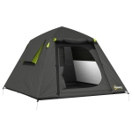Outsunny Camping Tent 3000mm Waterproof Tent with 2 Doors for 2 Person, Grey & Green