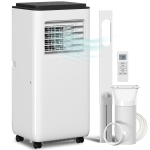 HOMCOM Aparat de aer condiționat mobil 9000BTU 2,6kW 5 în 1 răcire, dezumidificator, ventilator, auto, mod noapte, 2 viteze