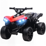 AIYAPLAY Quad électrique enfant 6V, voiture électrique enfants ATV, musique et phares LED, pour 37-72 mois, 70 x 42 x 45 cm, rouge