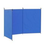 Outsunny Opvouwbaar Windscherm Camping Windscherm met Draagtas Stalen Stangen voor Camping Tuin Strand 450 x 150 cm Blauw