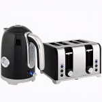 HOMCOM Retro 3000W Kettle and Toaster Set - Black