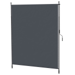 Outsunny Toldo Vertical Exterior 200x305 cm Pantalla de Privacidad Enrollable Ajustable con Manivela Protección UV 40+ Gris