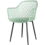 Outsunny Set de 4 Chaises de Jardin, avec Dossier Diamanté, Accoudoirs, Vert