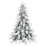 HOMCOM 7ft Super Flocked Christmas Tree - Green/White
