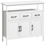 HOMCOM Dressoir met Verstelbare Planken, Buffetkast met Laden, 95 cm, Wit