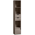 HOMCOM Bookcase with Drawers Adjustable Shelf Bookshelf with 2 Drawers and Cabinet 158 cm Grey