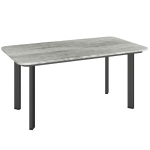 Outsunny Outdoor Garden Coffee Table, Garden Table with Slatted Wood Plastic Composite Top and Metal Frame, Grey