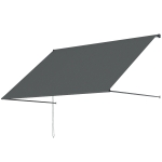 Outsunny Store banne manuel auvent rétractable Inclinaison réglable 195 x 120 cm protection UV aluminium polyester gris foncé