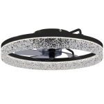 HOMCOM Ceiling Fan with Lights, Dimmable LED Mount Ceiling Fan Light with Remote App Control for Bedroom, Black