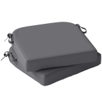 Outsunny Outdoor Chair Seat Cushions Set of 2, Garden Chair Cushions with 7cm Thick Foam & Ties, Dark Grey