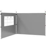 Outsunny Parois latérales pour tonnelle 3 x 3 m panneaux pour pavillon avec fenêtre lot de 2 tissu Oxford gris clair