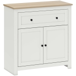 HOMCOM Sideboard Storage Cabinet, Modern Kitchen Cupboard with Adjustable Shelf, Drawer and Double Doors, Cream White