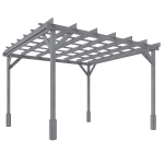 Outsunny 3 x 3 m Wooden Pergola Kit, Decorative Garden Gazebo Shelter with Stable Structure for Climbing Vines, Grey