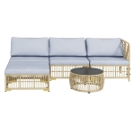 Outsunny Zestaw Mebli ogrodowych, 5-częściowy, z poduszkami do siedzenia, Syntetyczny rattan, rama ze stali nierdzewnej, Szary