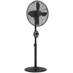 HOMCOM 41 cm Metal Pedestal Fan with Oscillating, Adjustable Height Black