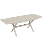 Outsunny Mesa de Comedor Exterior Extensible 154/214 cm para 8-10 Personas de Aluminio Acero con Tapa Imitación Madera Gris