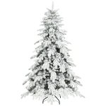 HOMCOM 6ft Super Flocked Christmas Tree - Green/White