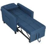 HOMCOM Fauteuil-lit pliable avec dossier réglable et coussin, Bleu