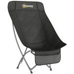 Outsunny Camping Chair for Adults Heavy Duty Folding Camp Chair with Side Pocket and Carry Bag Black